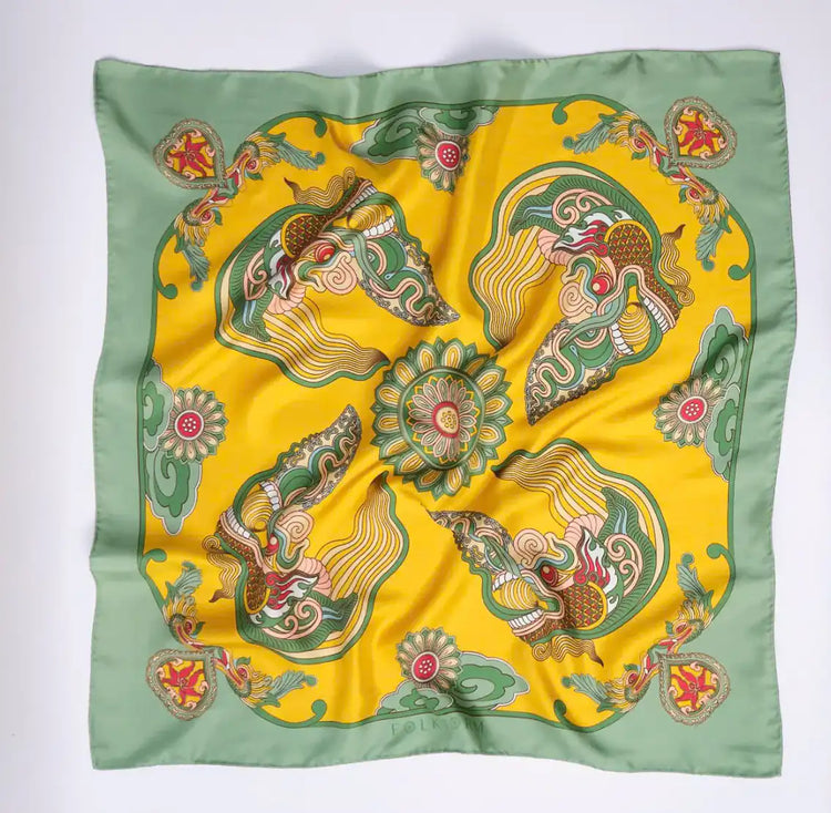 Fragrant Cloud Dragon Dream Silk Scarf (90cm)