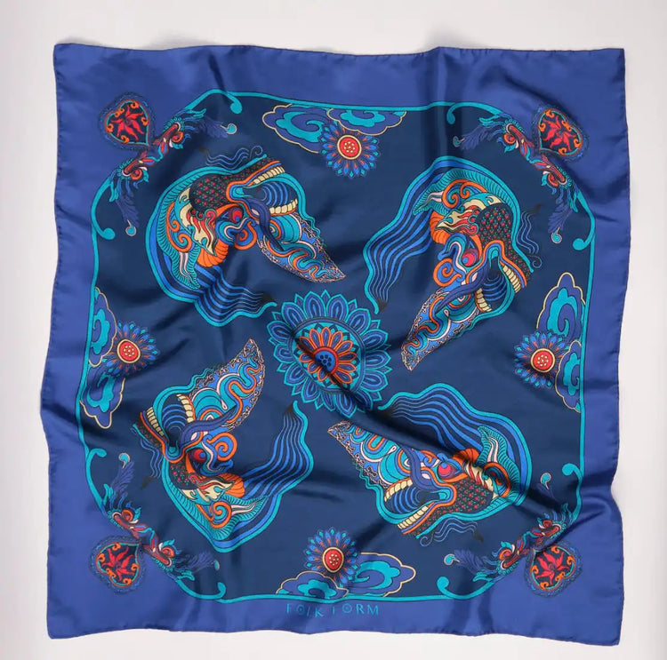 Fragrant Cloud Dragon Dream Silk Scarf (90cm)