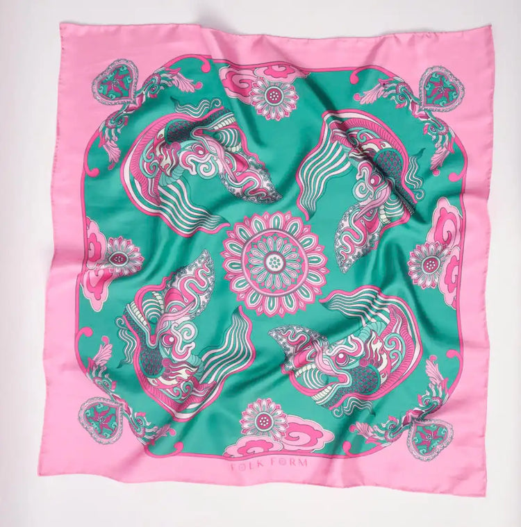 Fragrant Cloud Dragon Dream Silk Scarf (90cm)