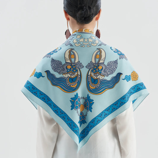 Phoenix in Clouds Silk Scarf (95cm)