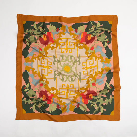 Pomegranate Blossom Silk Scarf