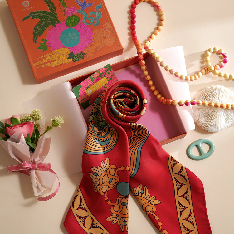Phoenix in Clouds Silk Scarf (95cm)