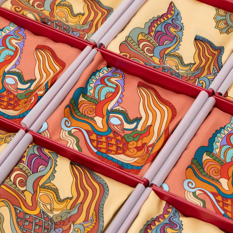 Dragon’s Jade in Clouds Silk Scarf (100cm)