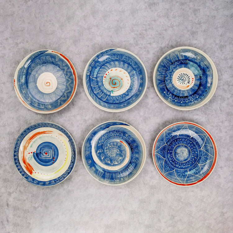 Unique Ceramic Plate Set - Vortex Dance