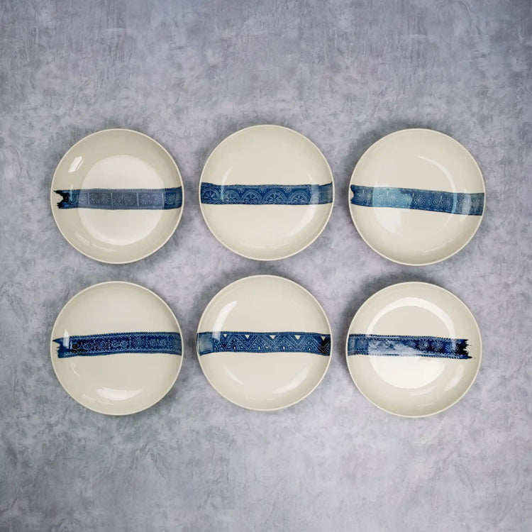 Unique Ceramic Plate Set - Indigo Dream