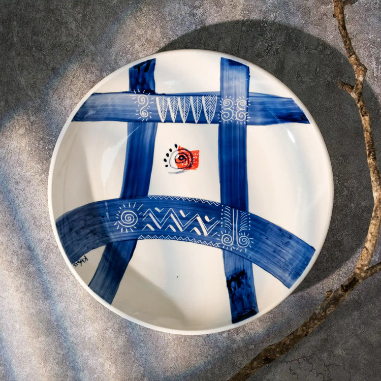Unique Ceramic Plate Set - Folk Rhythm