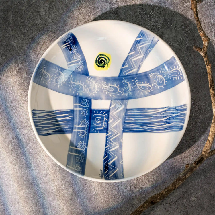 Unique Ceramic Plate Set - Folk Rhythm
