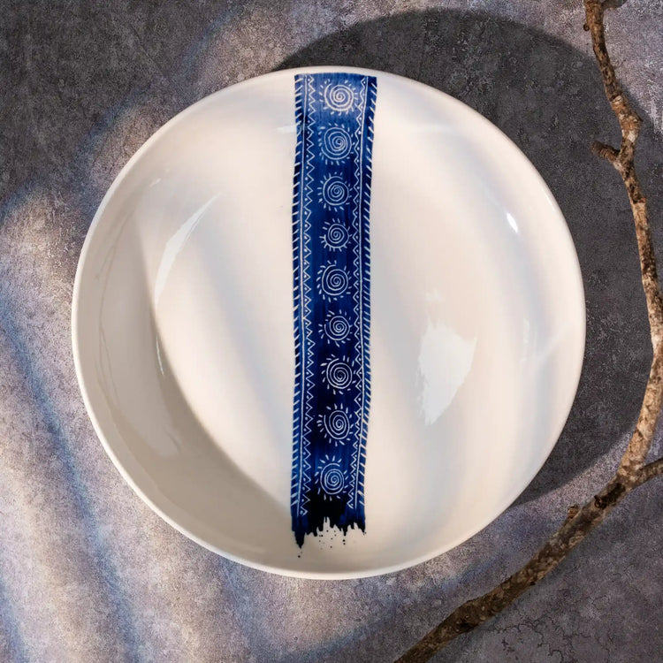 Unique Ceramic Plate Set - Indigo Dream