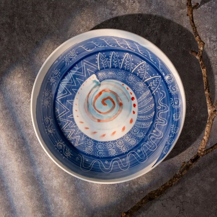 Unique Ceramic Plate Set - Vortex Dance