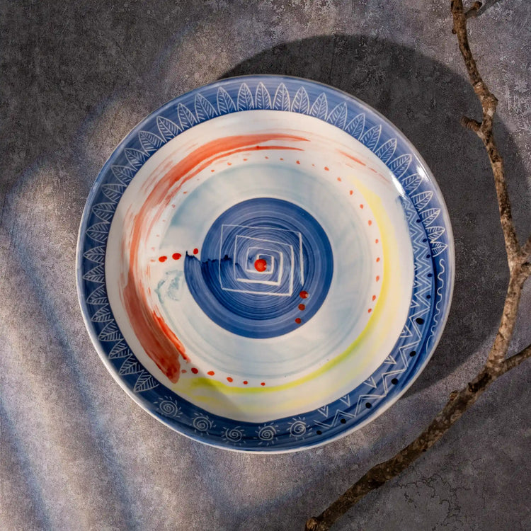 Unique Ceramic Plate Set - Vortex Dance