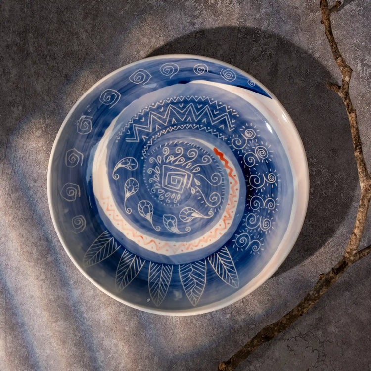 Unique Ceramic Plate Set - Vortex Dance