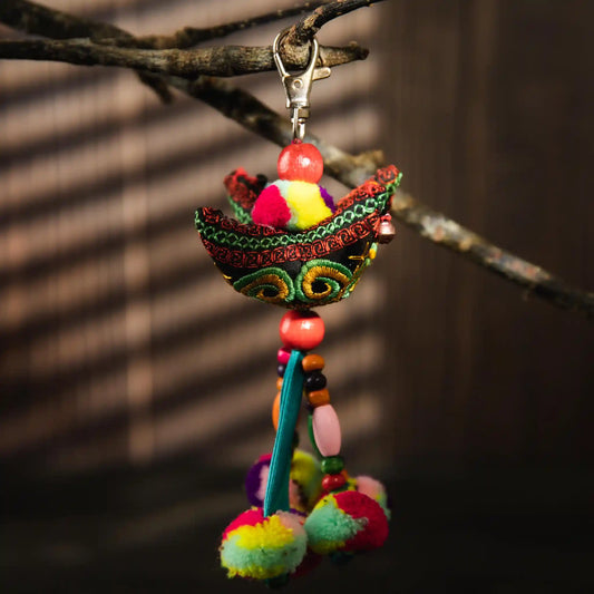 Keychain With Brocade Pattern