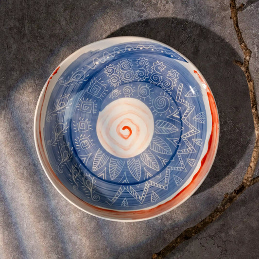 Unique Ceramic Plate Set - Vortex Dance