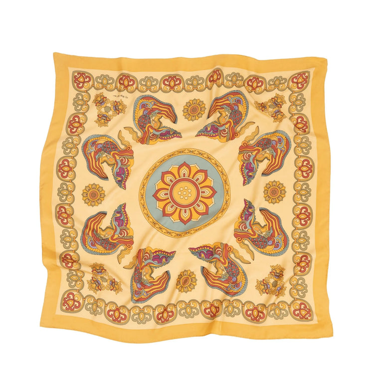 Dragon’s Jade in Clouds Silk Scarf (100cm)