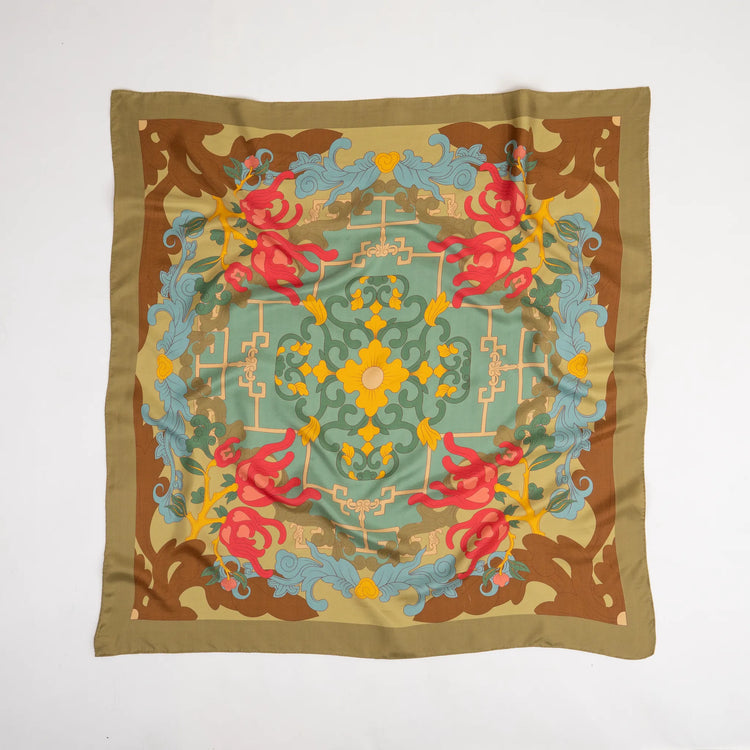 Serenity of Buddha's Hand Silk Scarf (70cm)
