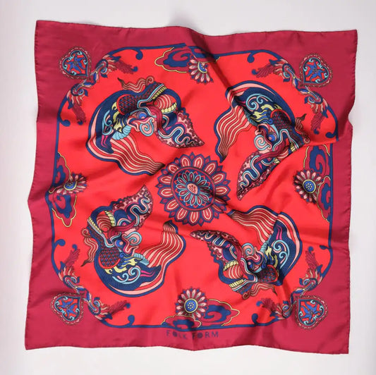 Fragrant Cloud Dragon Dream Silk Scarf (90cm)