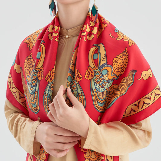 Phoenix in Clouds Silk Scarf (95cm)