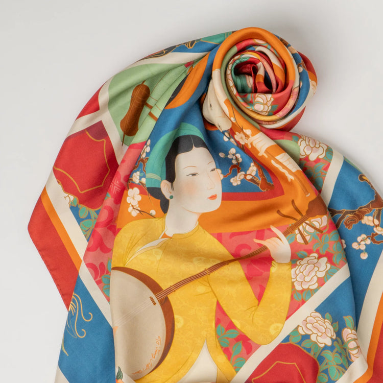 Jade Maiden's Harmony Silk Scarf