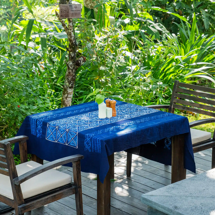 Indigo-Dyed Brocade Painting
