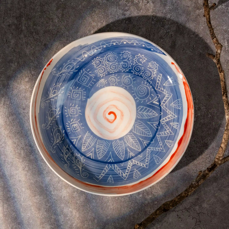 Unique Ceramic Plate Set - Vortex Dance