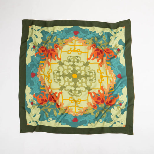 Serenity of Buddha's Hand Silk Scarf (70cm)