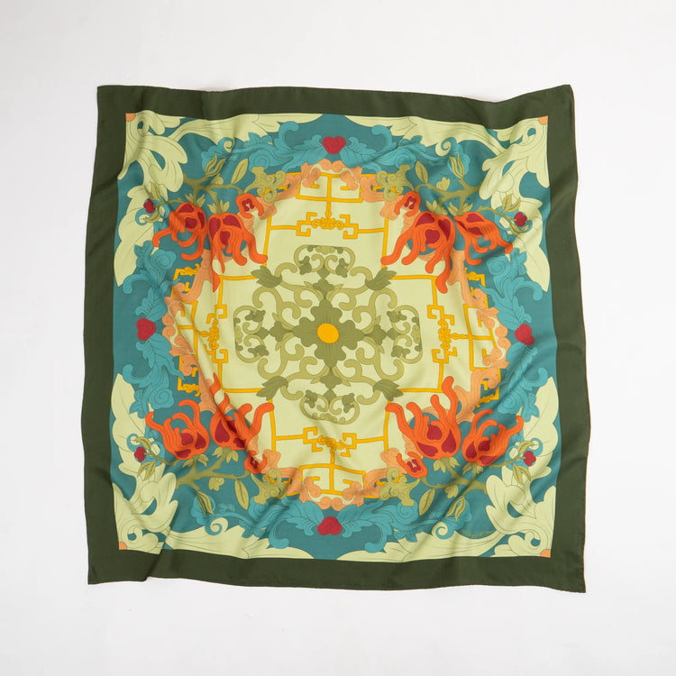 Serenity of Buddha's Hand Silk Scarf (70cm)