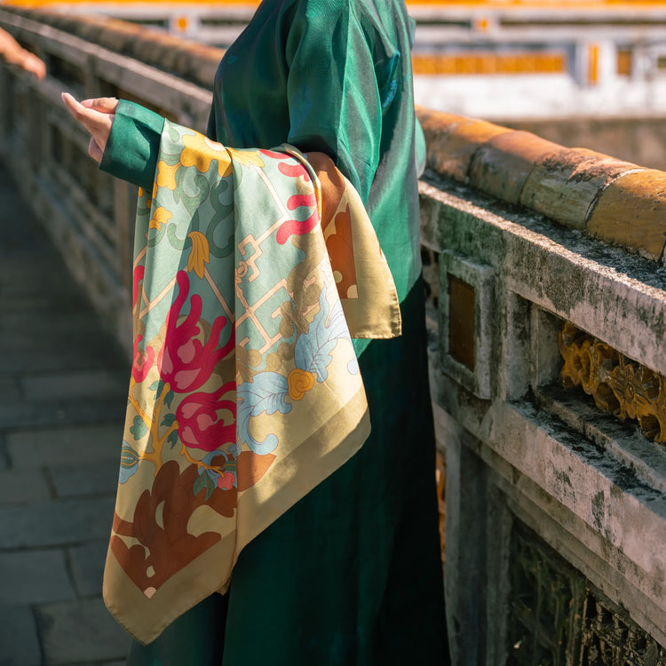 Serenity of Buddha's Hand Silk Scarf (70cm)