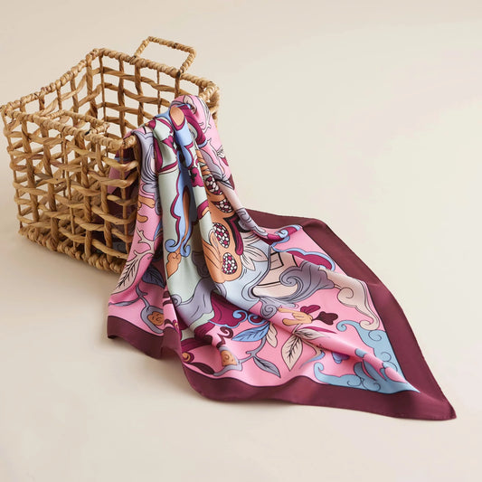 Buddha's Hand Silk Scarf/ Pink